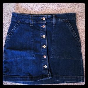 J. Crew mercantile button front denim skirt